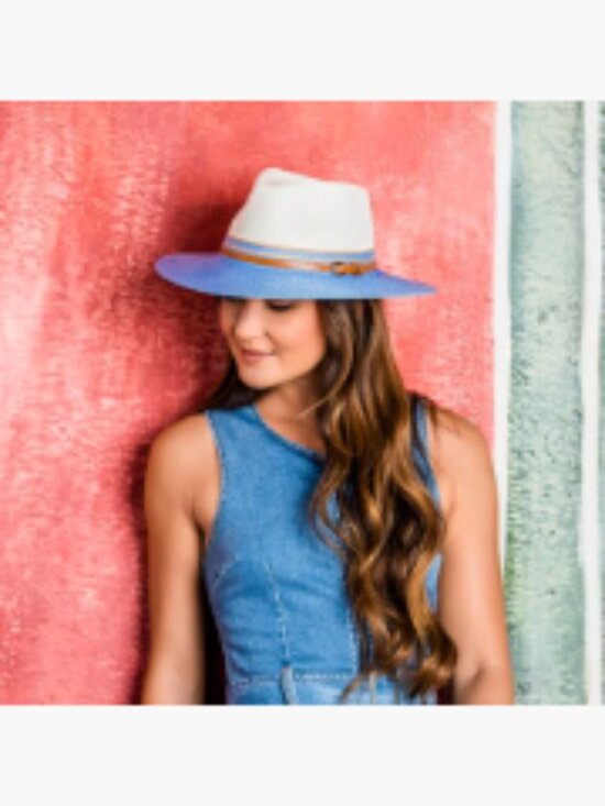 UPF 50+ Wide Brim Fedora Sun Hat, Packable & Adjustable, 100% Polypropylene